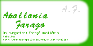 apollonia farago business card